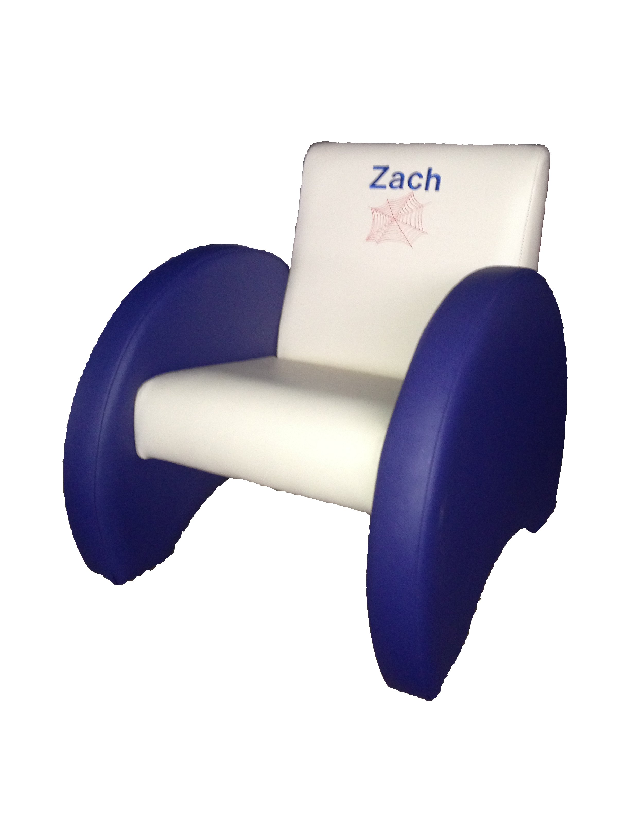 blue and cream chair